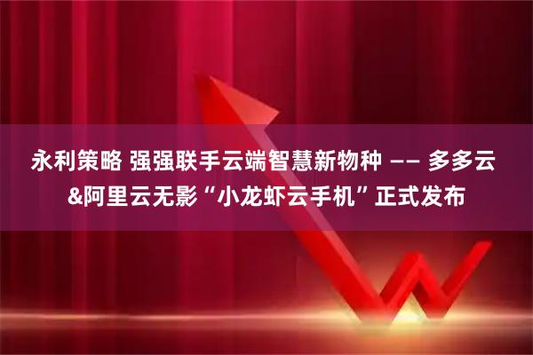 永利策略 强强联手云端智慧新物种 —— 多多云 &阿里云无影“小龙虾云手机”正式发布